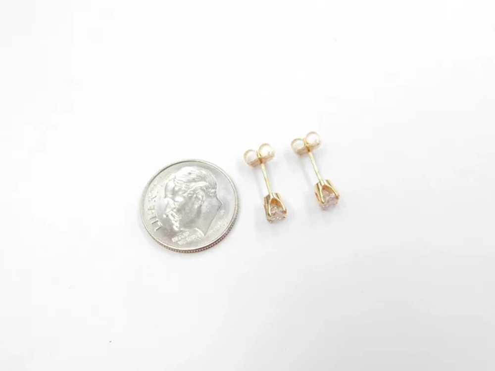 Diamond .42 ctw Stud Earrings 14k Gold - image 5