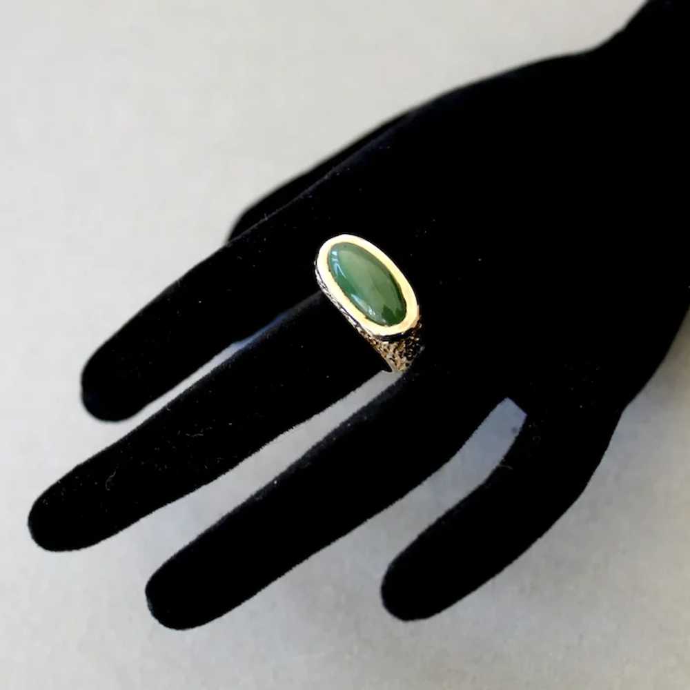 Vintage Ring Green 0nyx 14k Gold 8.5 Grams - image 11