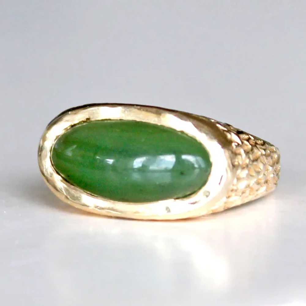 Vintage Ring Green 0nyx 14k Gold 8.5 Grams - image 2