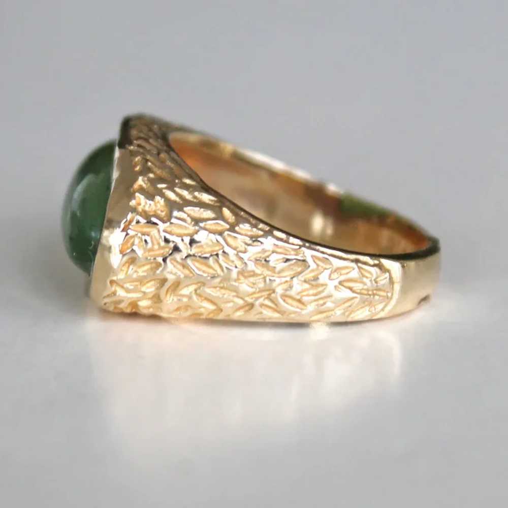 Vintage Ring Green 0nyx 14k Gold 8.5 Grams - image 3