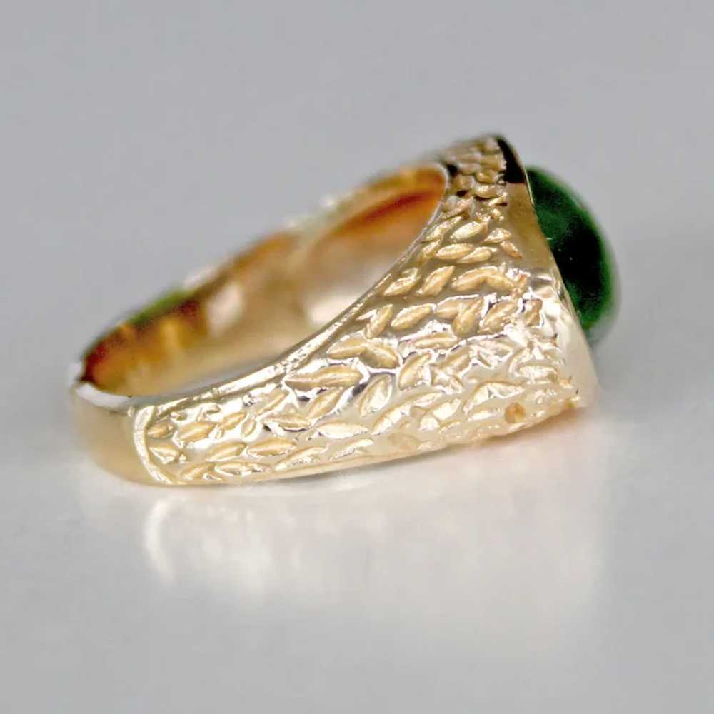 Vintage Ring Green 0nyx 14k Gold 8.5 Grams - image 4