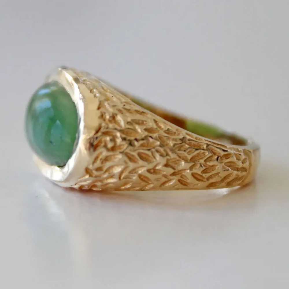 Vintage Ring Green 0nyx 14k Gold 8.5 Grams - image 5