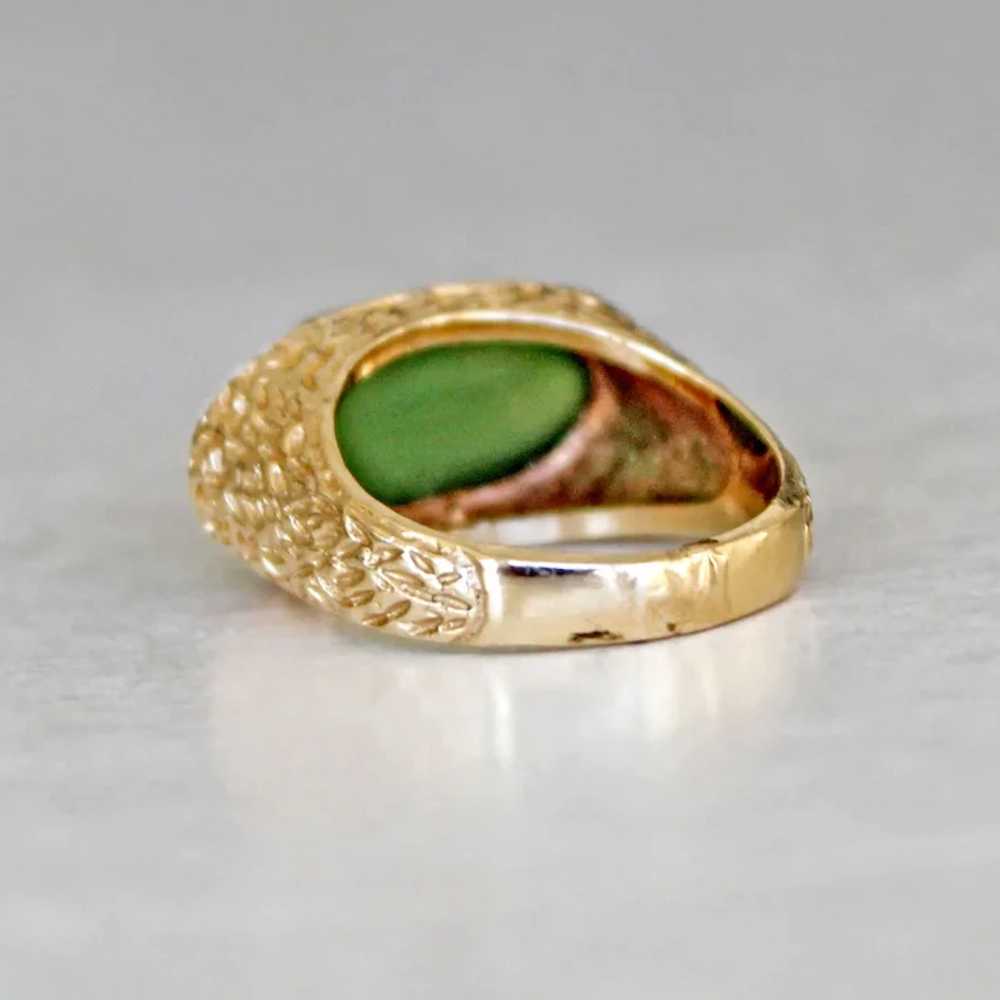 Vintage Ring Green 0nyx 14k Gold 8.5 Grams - image 6
