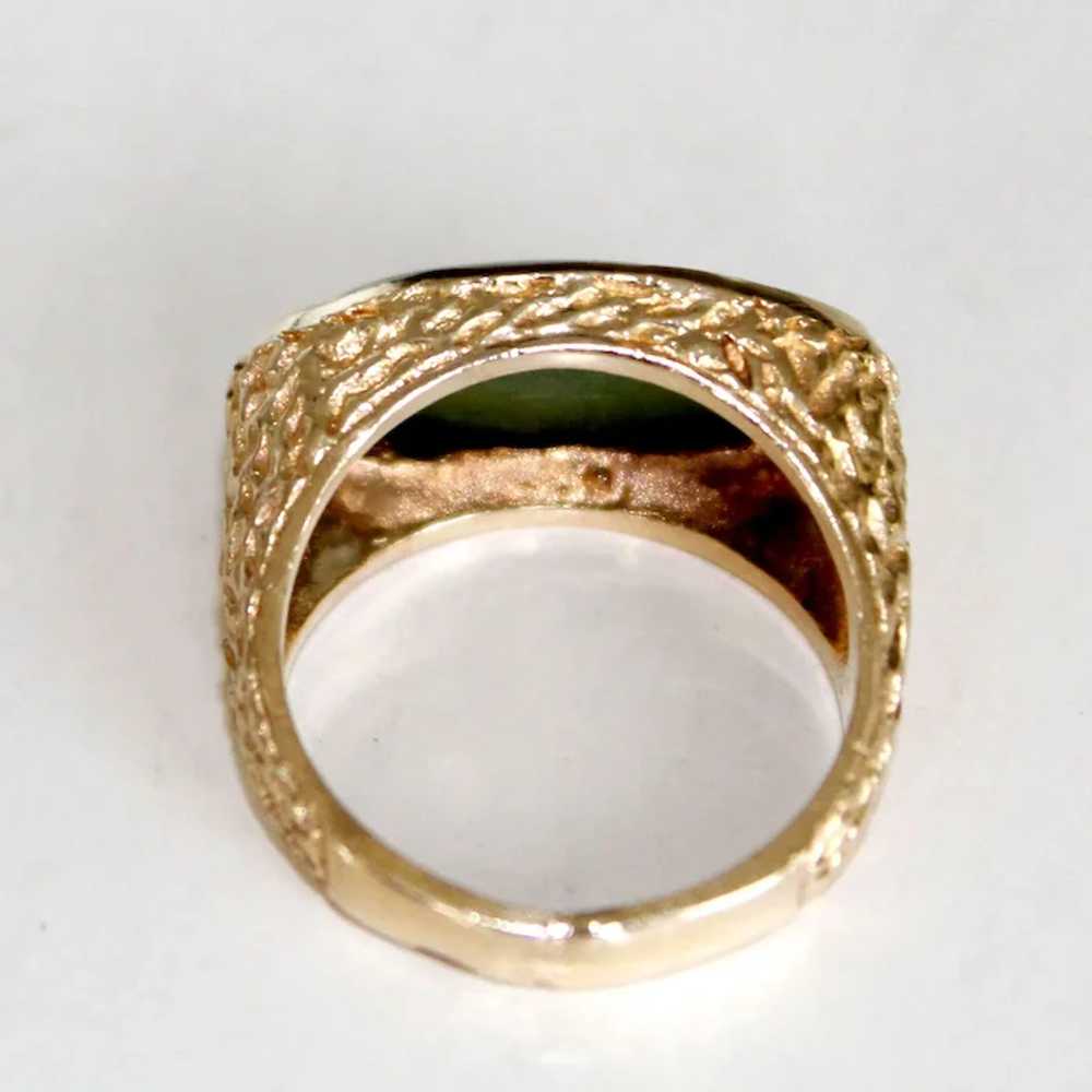 Vintage Ring Green 0nyx 14k Gold 8.5 Grams - image 7
