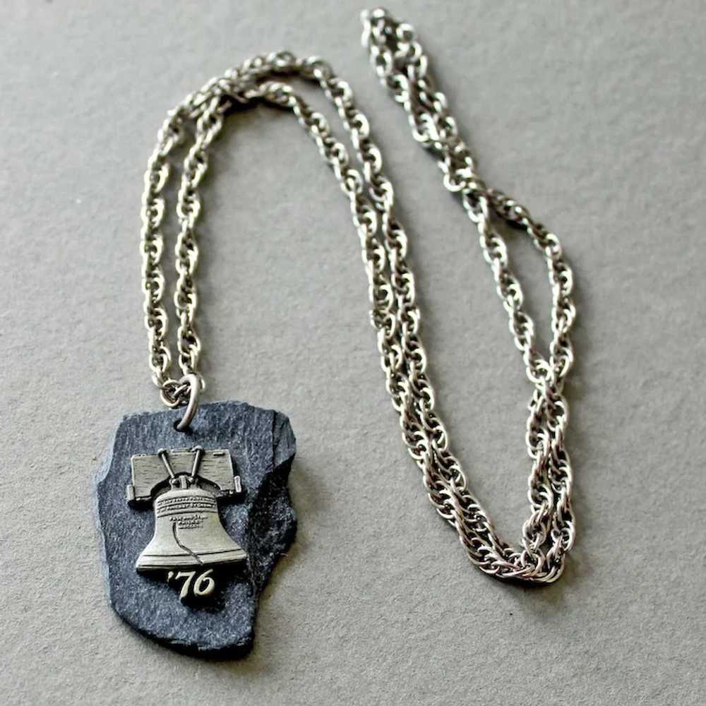 Necklace Philadelphia Liberty Bell Pendant on Nat… - image 4