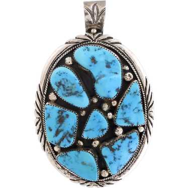 Sterling Silver and Vibrant Blue Turquoise Navajo 