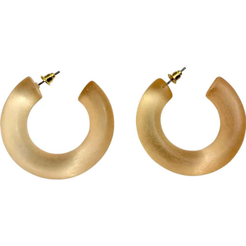 Peach Acrylic Plastic Loop Earrings For Pierced E… - image 1