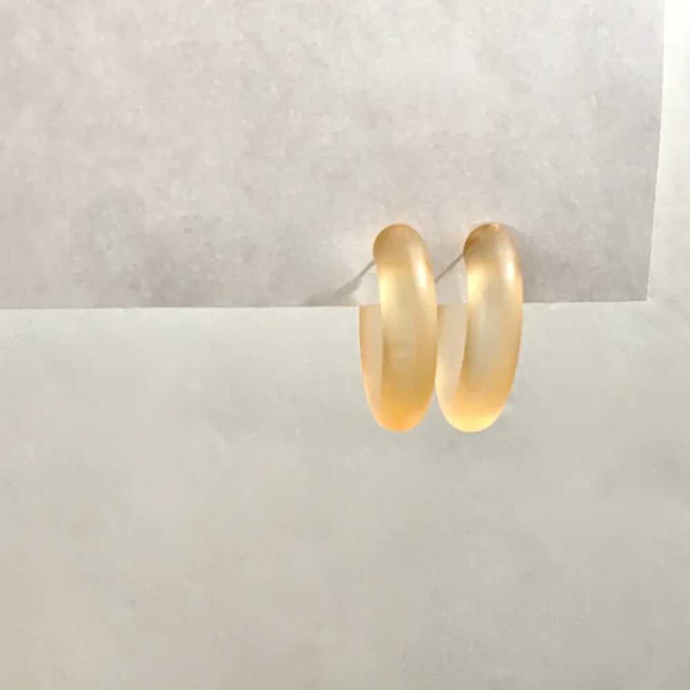 Peach Acrylic Plastic Loop Earrings For Pierced E… - image 3