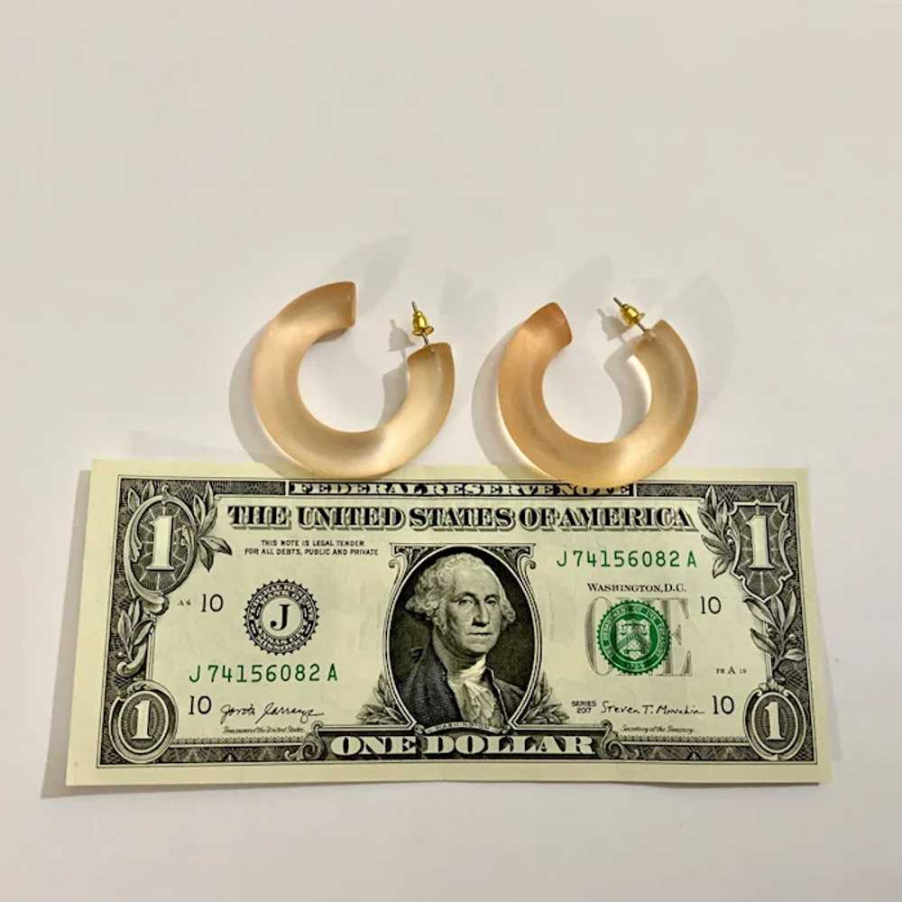 Peach Acrylic Plastic Loop Earrings For Pierced E… - image 4