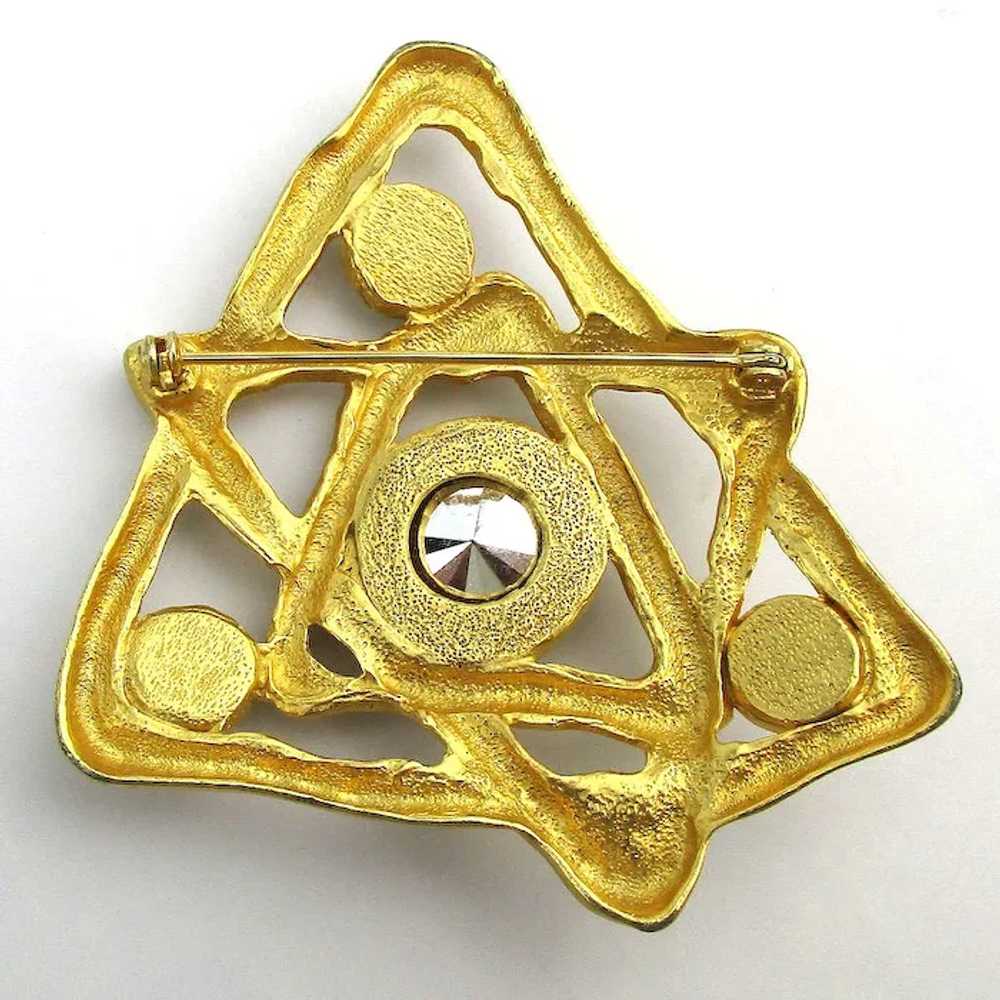 Tipsy Jeweled Star of David Pin Brooch Judaica - image 4