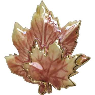Autumn Maple Leaves Shiny Fall Brooch Pin - image 1