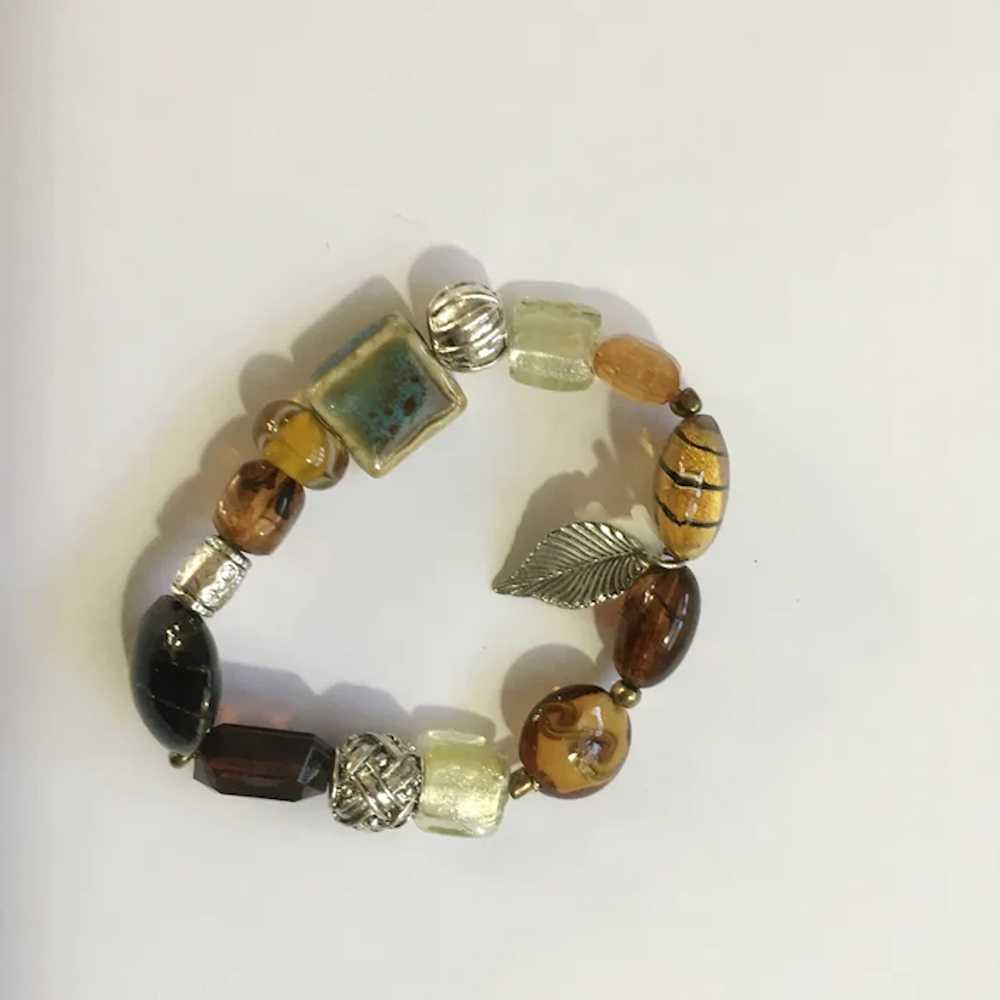 Safari Themed Black Brown Glass Beaded Bracelet - image 2