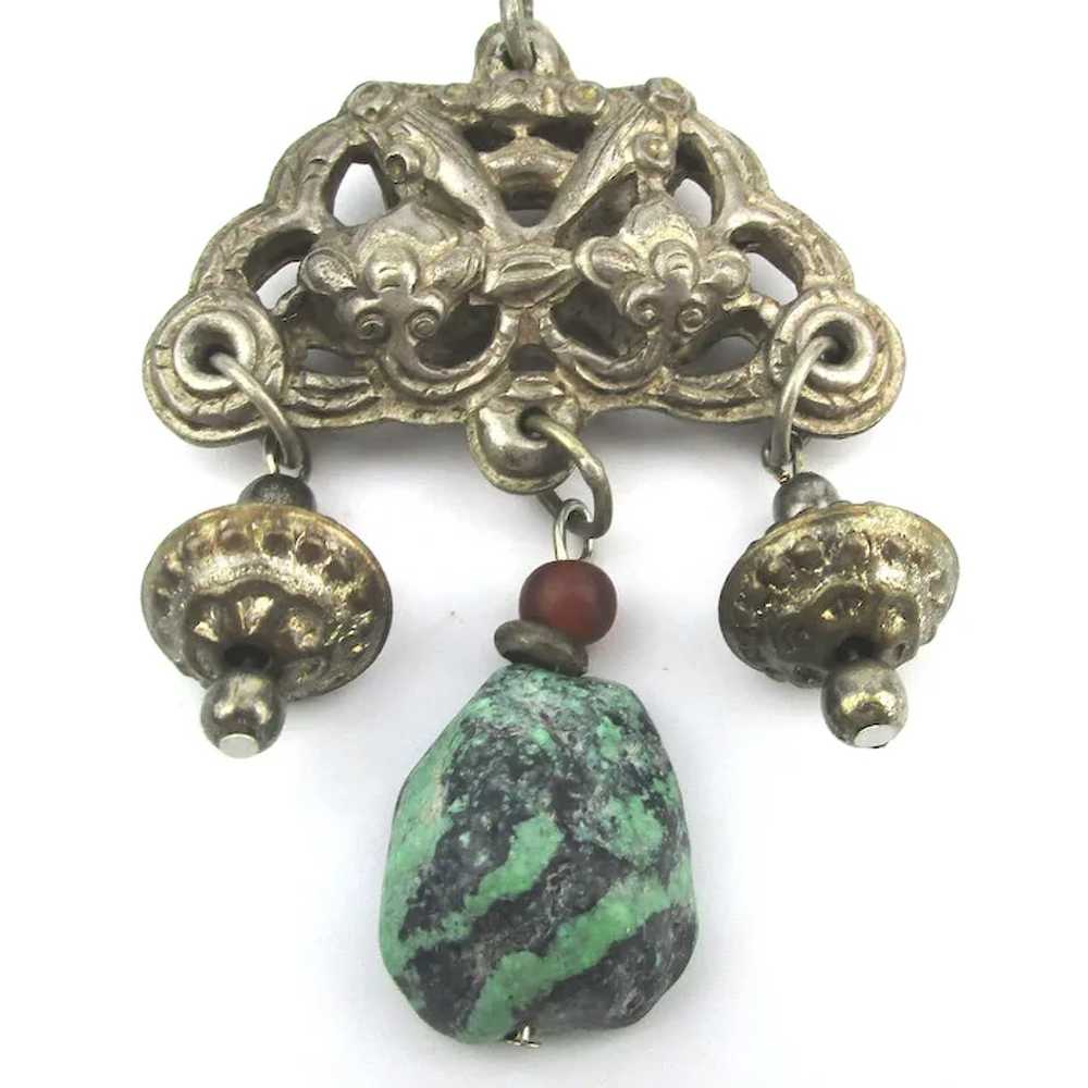 Antique Chinese Qing Dynasty 800 Silver Amulet Pe… - image 2