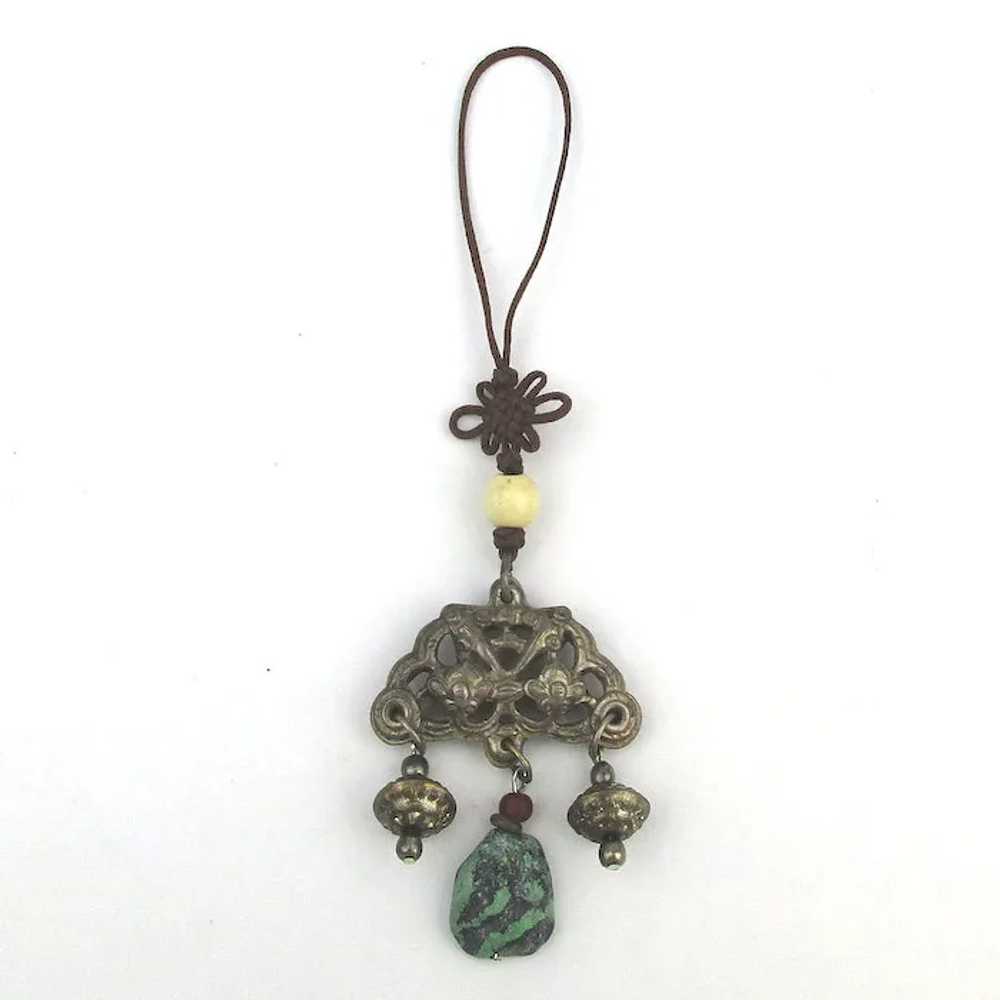 Antique Chinese Qing Dynasty 800 Silver Amulet Pe… - image 4