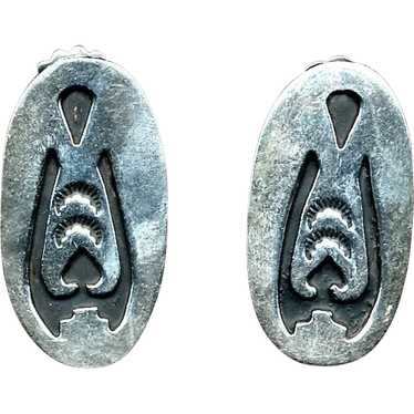 Vintage Signed Sterling Silver NAVAJO  Earrings