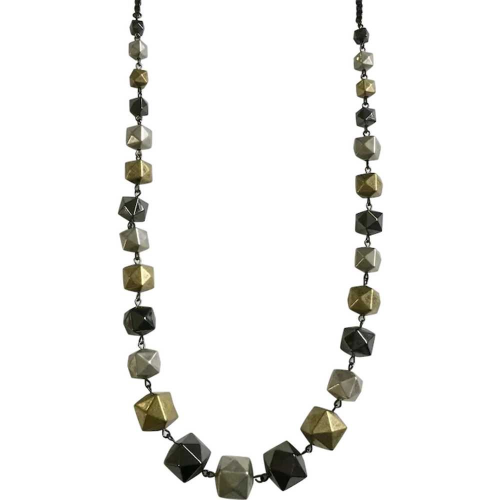 Silver-Tone, Gray and Gold-Tone Necklace - image 1