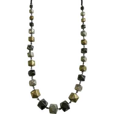 Silver-Tone, Gray and Gold-Tone Necklace - image 1