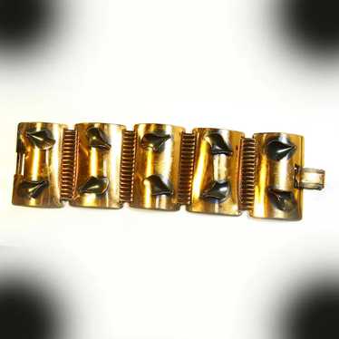 Copper Panel Bracelet -- Chunky -- Mid-Century Mo… - image 1