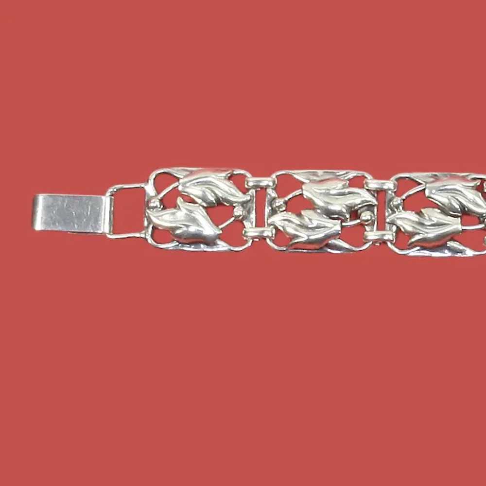 Art Nouveau style Sterling Six Panel Bracelet - image 2