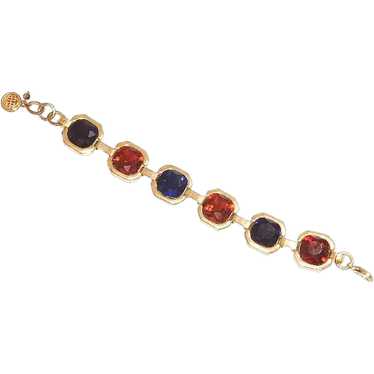 Bill Blass Crystal and Gold Tone Bracelet – 1970s - image 1