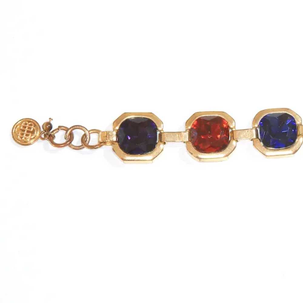 Bill Blass Crystal and Gold Tone Bracelet – 1970s - image 2