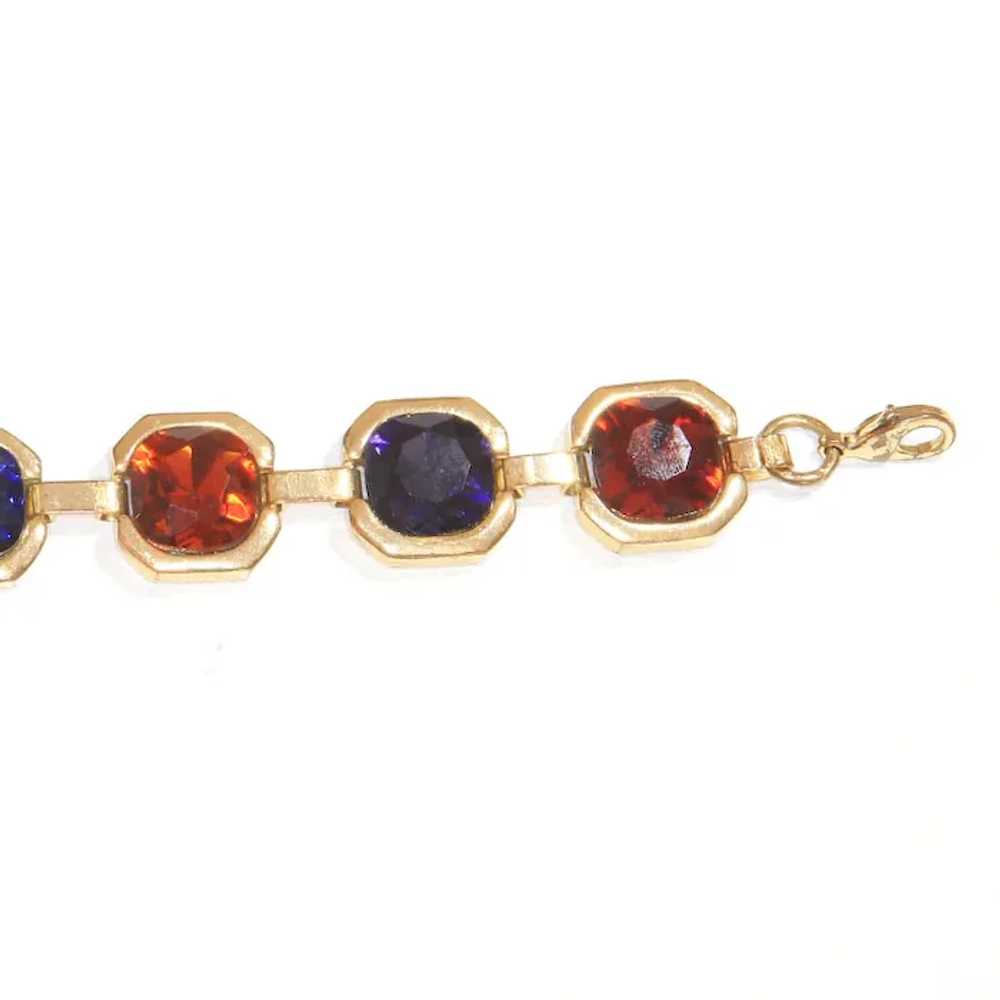 Bill Blass Crystal and Gold Tone Bracelet – 1970s - image 3