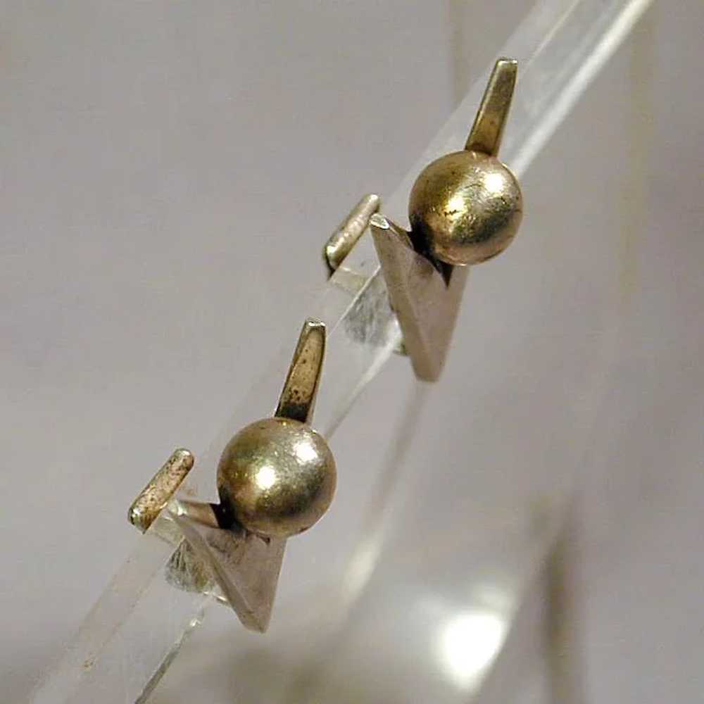 Signed Modernist Sterling Silver Earrings JANIYE - image 3