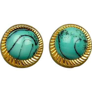 Vintage Nettie Rosenstein Marble Glass Earrings - image 1