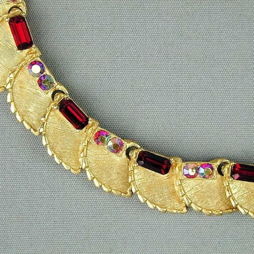 Vintage BSK Demi Set - Rhinestone Necklace - Earr… - image 3