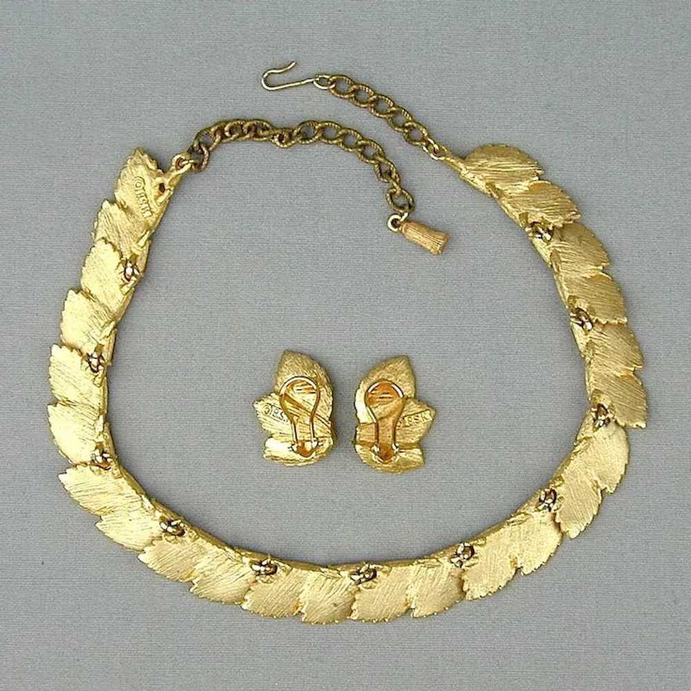 Vintage BSK Demi Set - Rhinestone Necklace - Earr… - image 5
