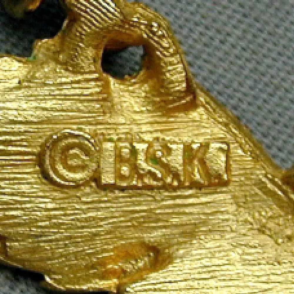 Vintage BSK Demi Set - Rhinestone Necklace - Earr… - image 6