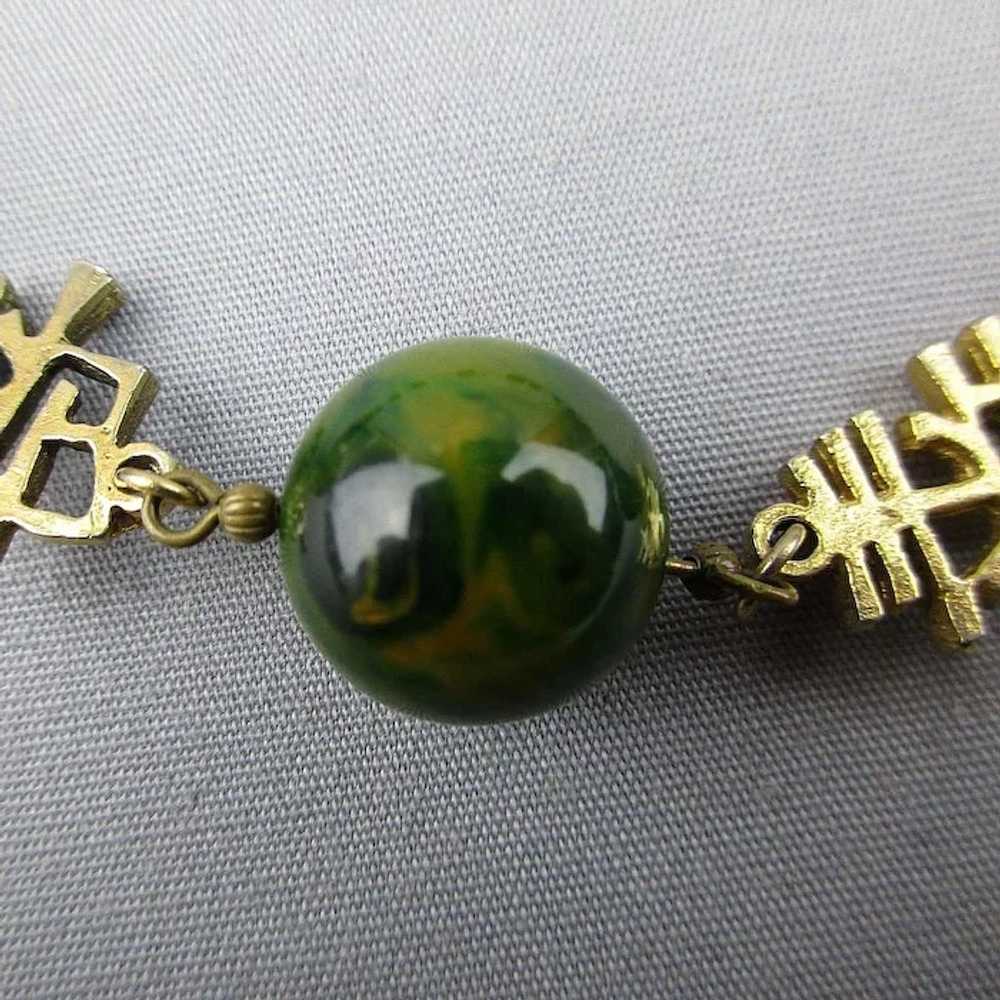 Vintage Little Wooden Beads With Chinese Symbols Bracelet - Ruby Lane