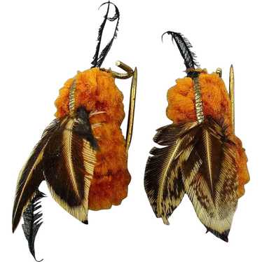 Pair of Old Handmade PIN PETS - Bee Pins - Beeuti… - image 1