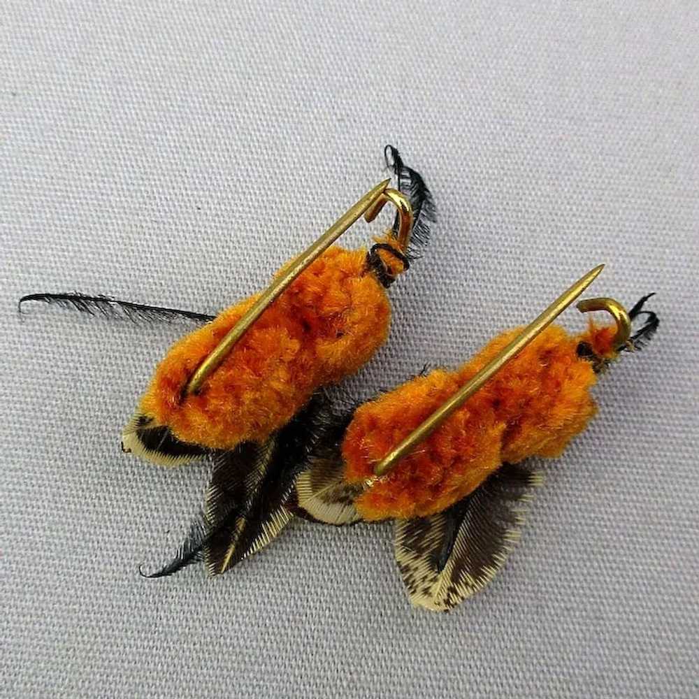 Pair of Old Handmade PIN PETS - Bee Pins - Beeuti… - image 4