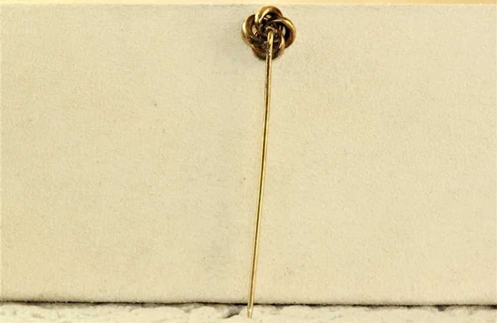14K Victorian Topaz Love Knot Stick Pin - image 4