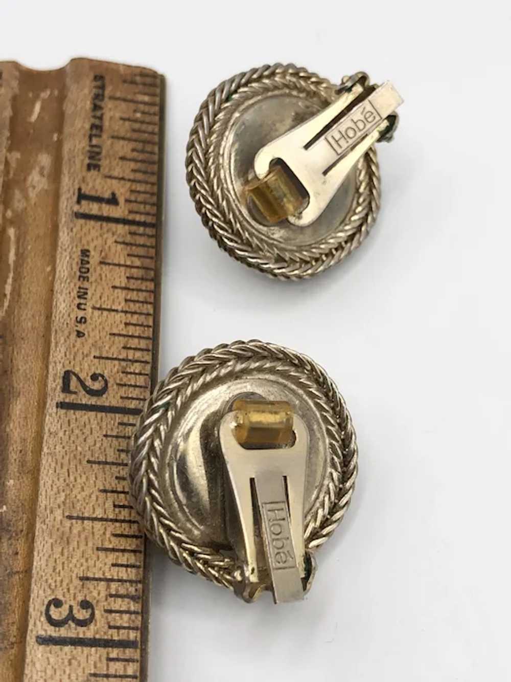 Vintage Hobe Chain Beaded Cluster Earrings - image 5