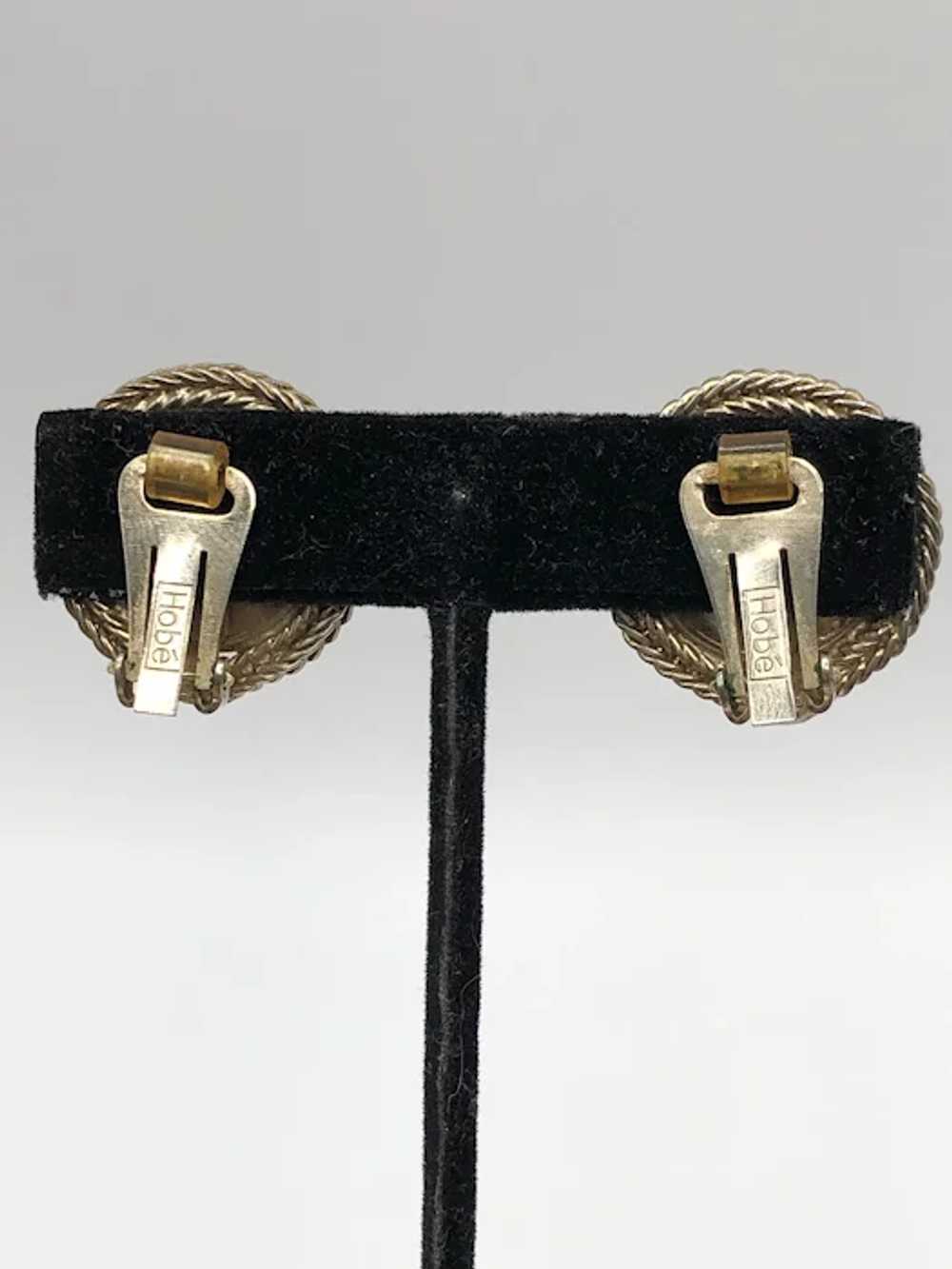 Vintage Hobe Chain Beaded Cluster Earrings - image 6
