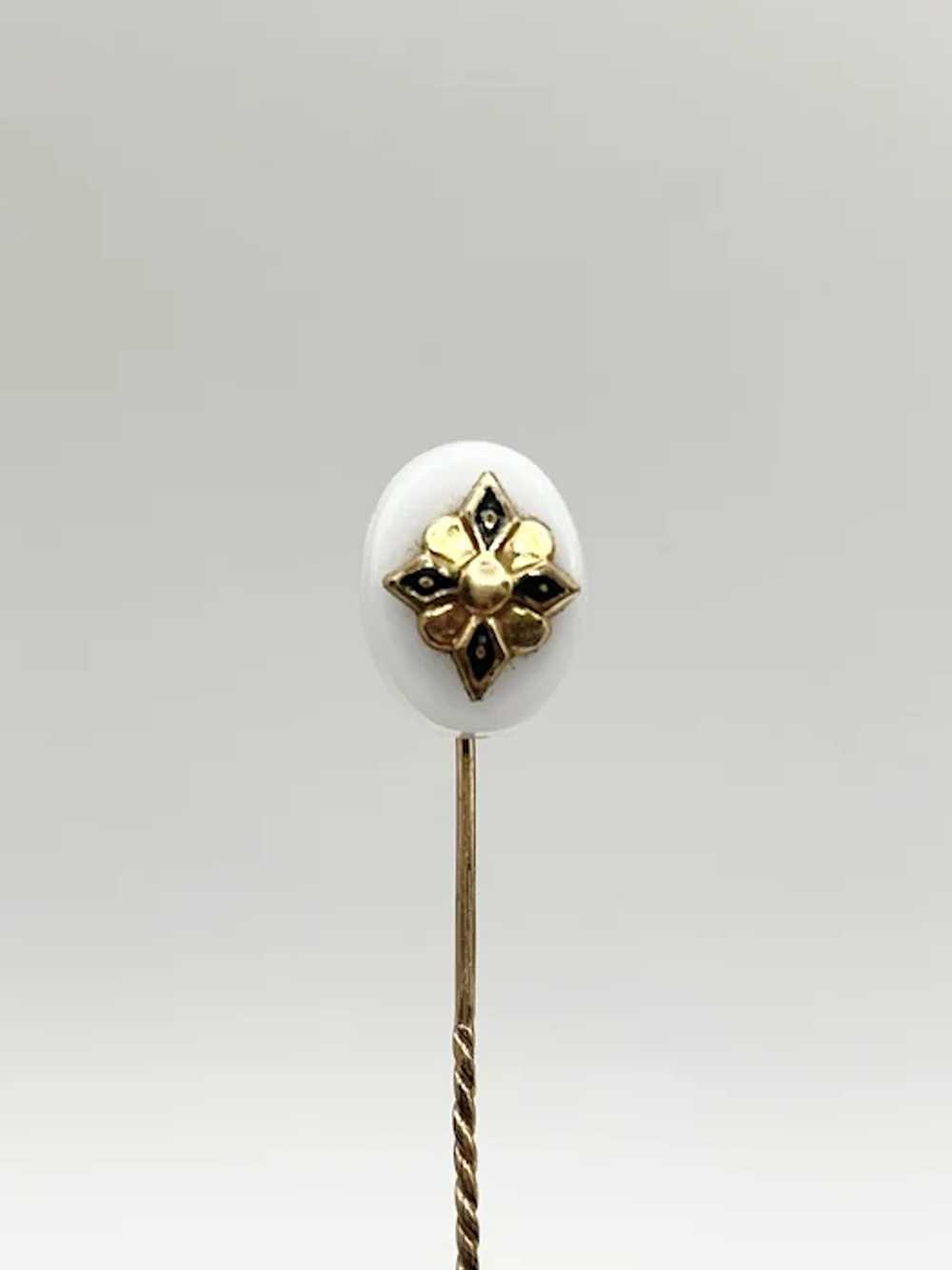 Estate Gold Filled Mother Of Pearl Enamel Stick P… - image 3