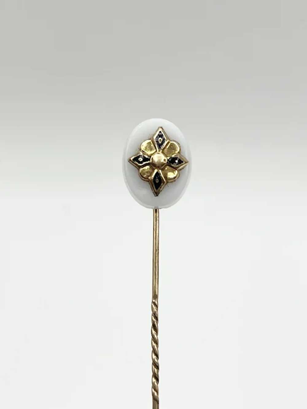 Estate Gold Filled Mother Of Pearl Enamel Stick P… - image 4