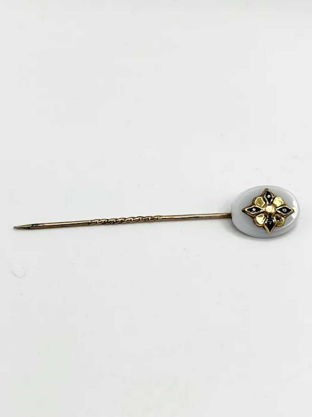 Estate Gold Filled Mother Of Pearl Enamel Stick P… - image 6