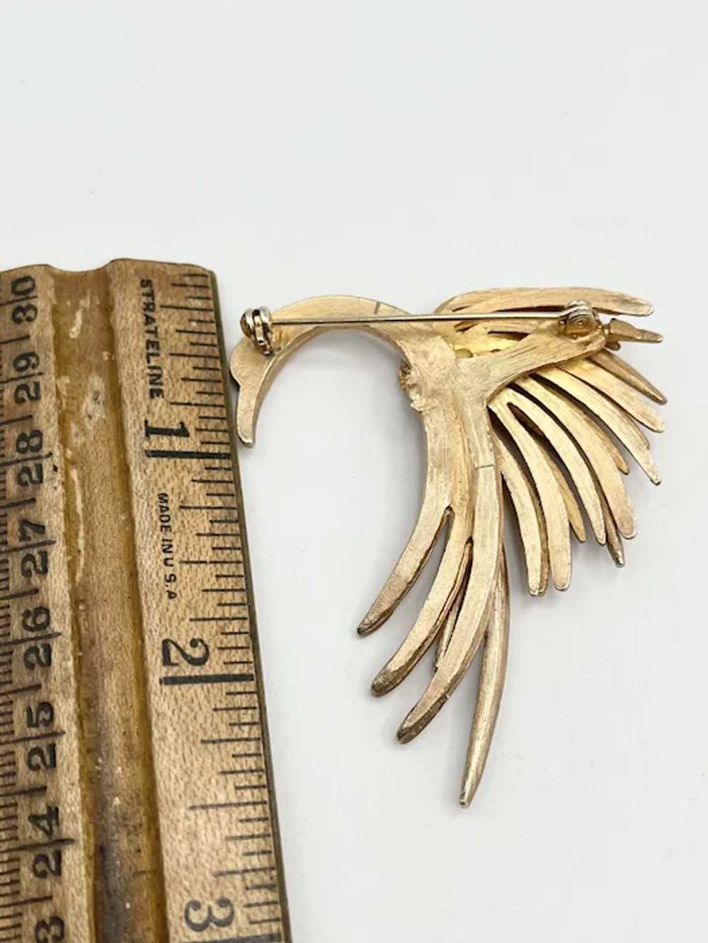 Vintage Rhinestone Swan Bird Brooch Pin - image 4