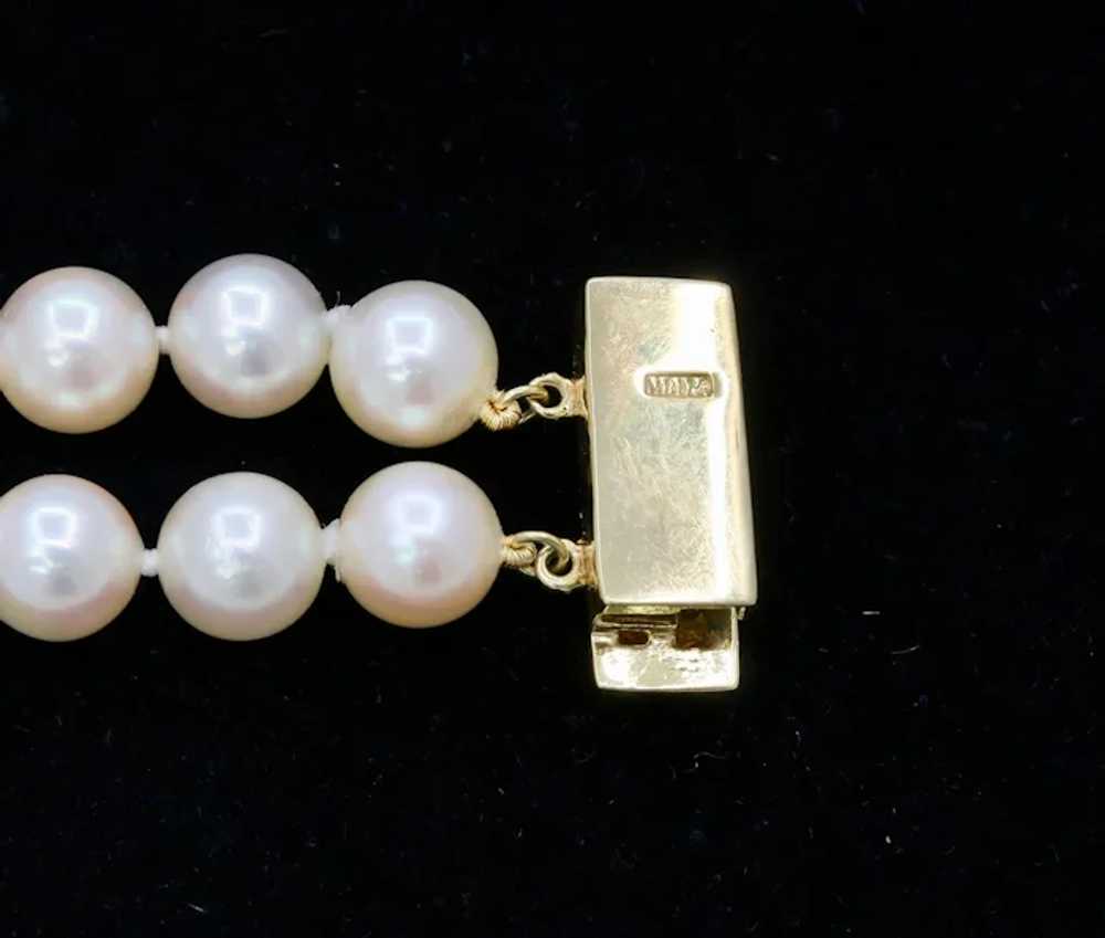 Vintage 18K Yellow Gold Pearl Diamond Bracelet - image 4