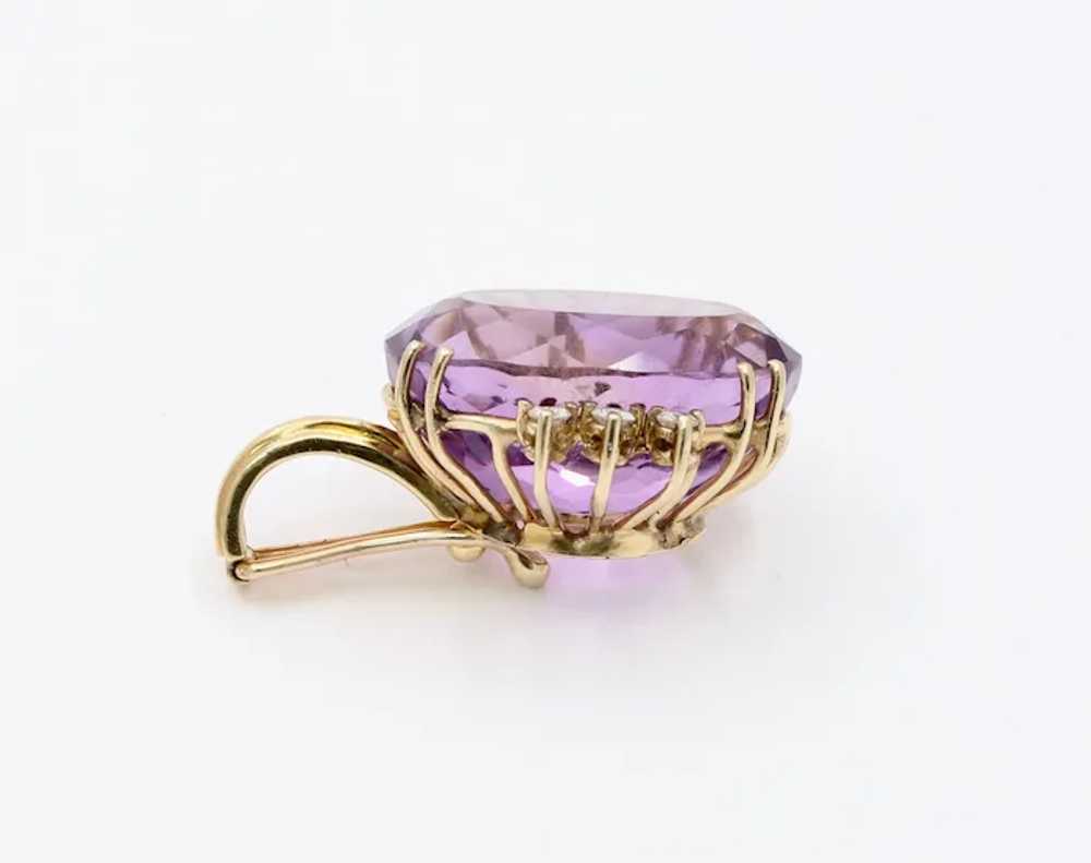 Vintage Ladies Amethyst Diamonds 14K Yellow Gold … - image 4