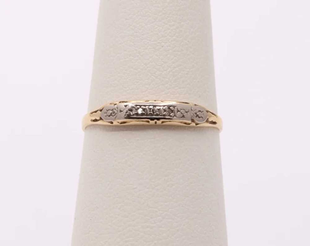 Art Deco Diamonds 14K Yellow Gold Ladies Ring - image 2