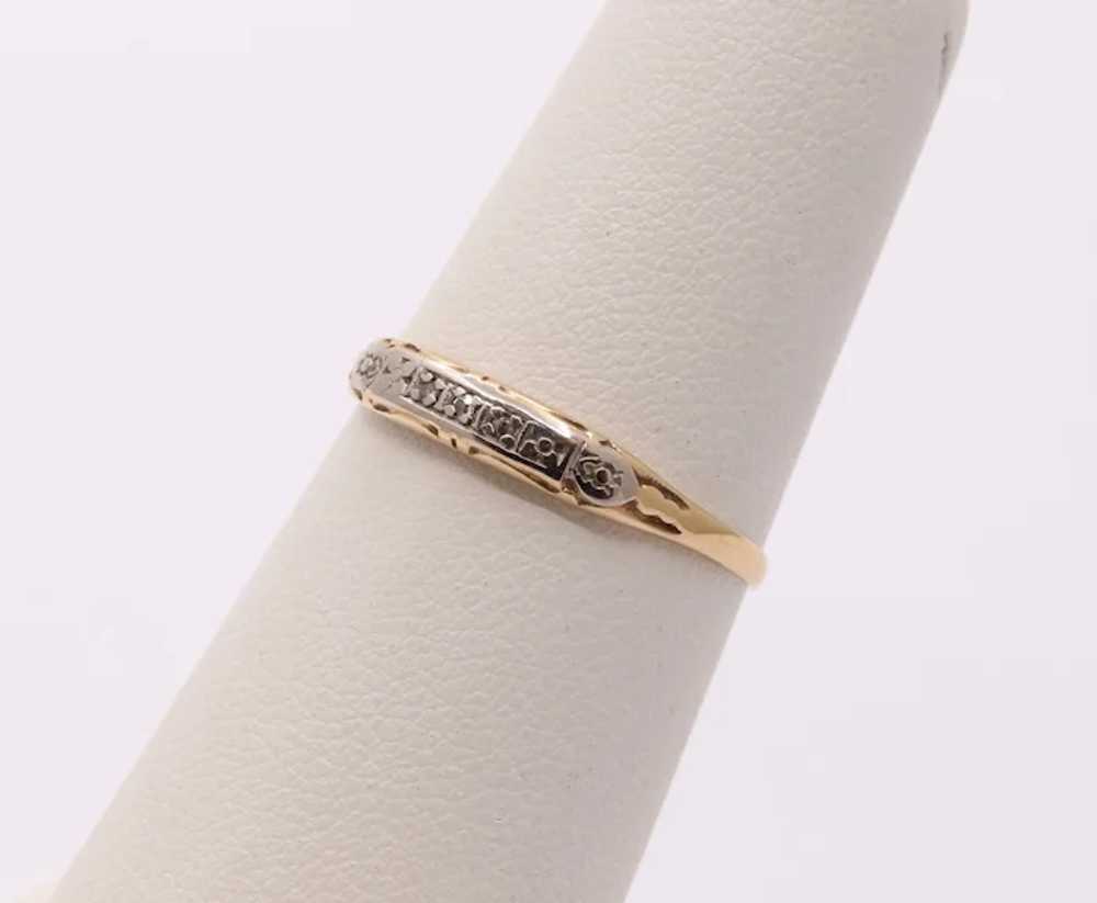 Art Deco Diamonds 14K Yellow Gold Ladies Ring - image 4