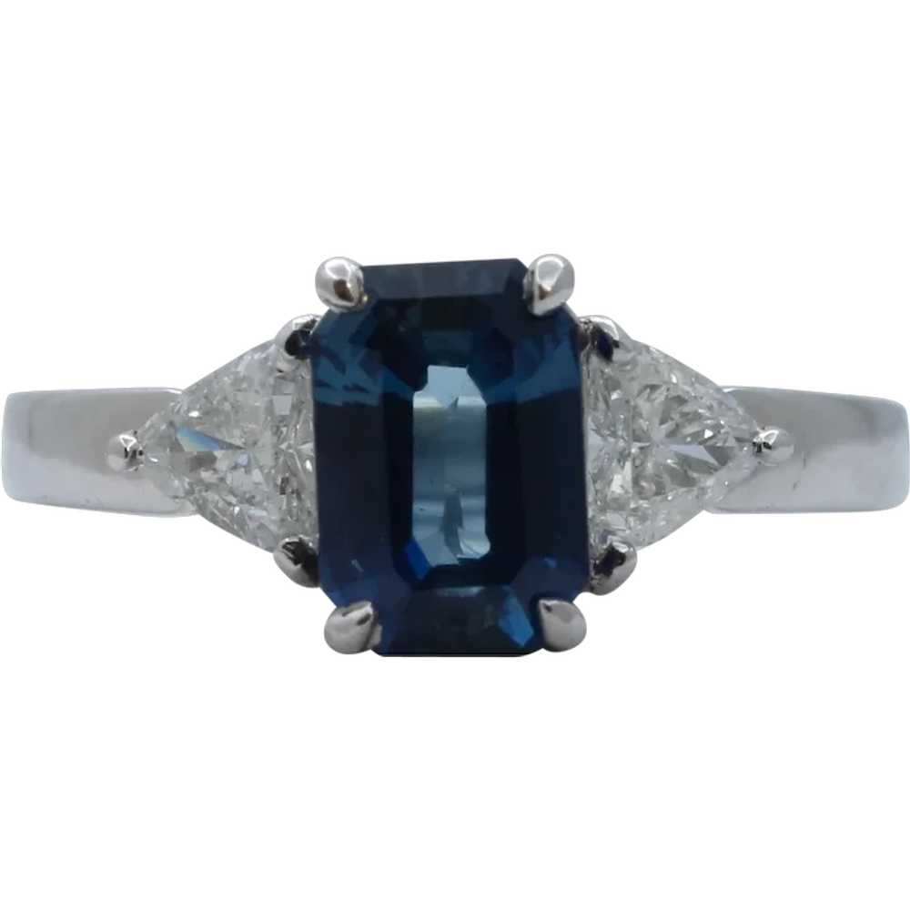 Beautiful Vintage Ladies Blue Sapphire Diamonds P… - image 1