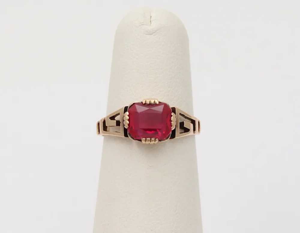 Victorian Ruby 10K Rose Gold Ring - image 2