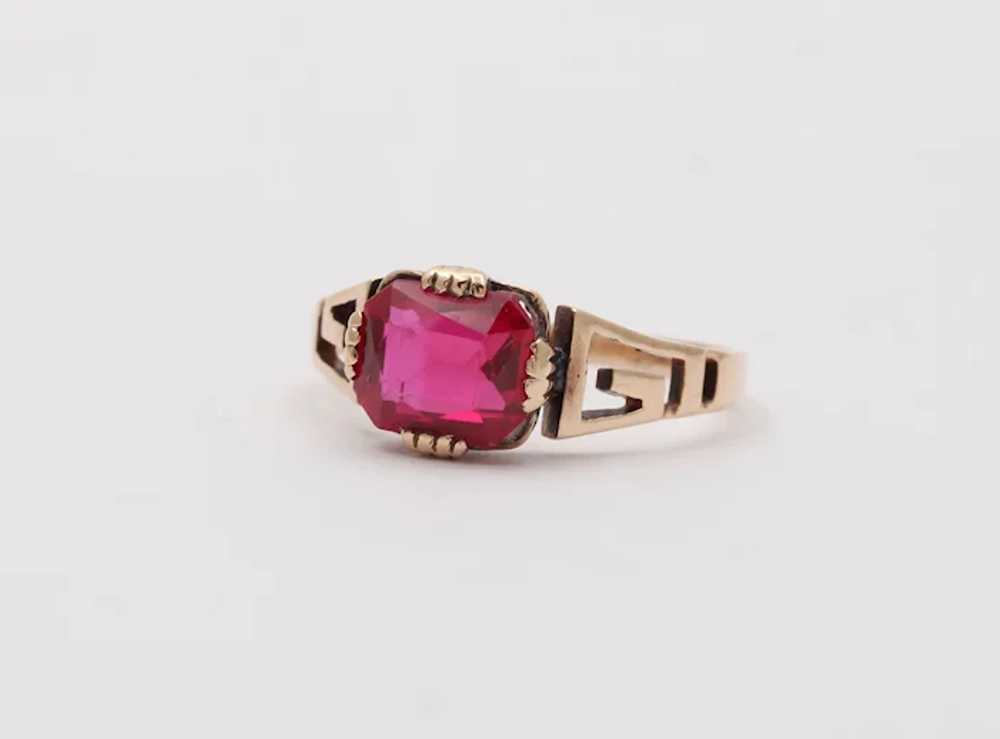 Victorian Ruby 10K Rose Gold Ring - image 4