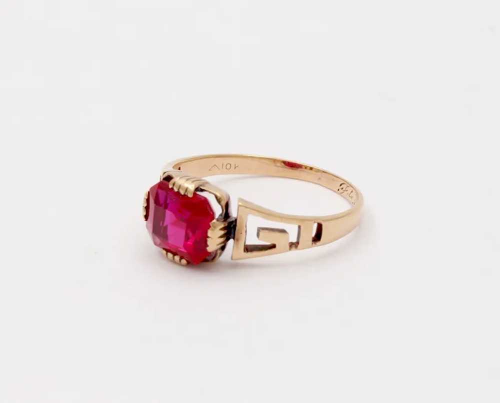 Victorian Ruby 10K Rose Gold Ring - image 5