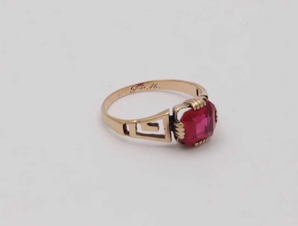 Victorian Ruby 10K Rose Gold Ring - image 6
